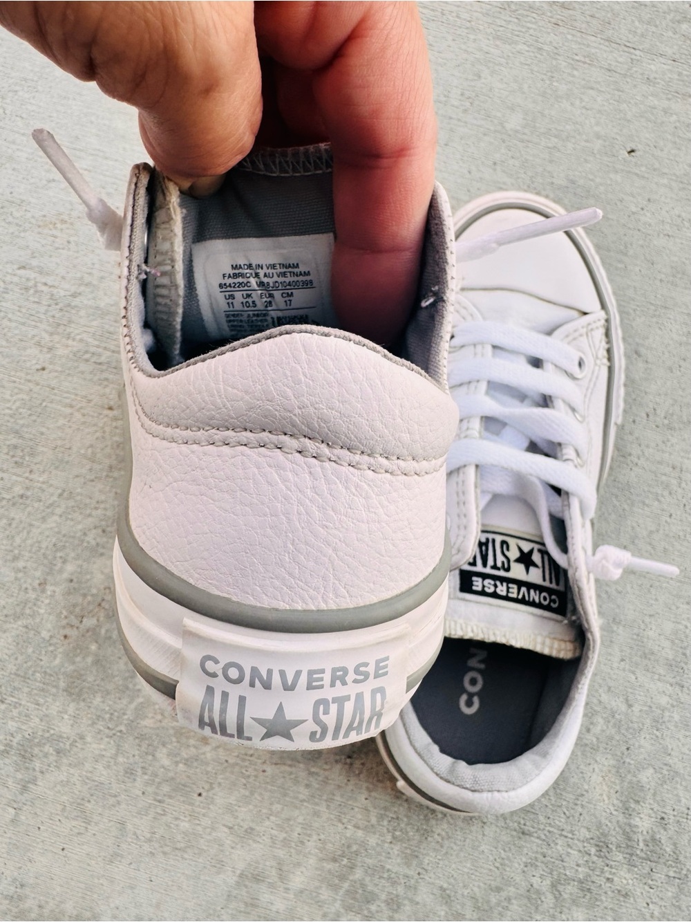 Converse Kids White Low-Top Sneakers - Picture 5 of 5